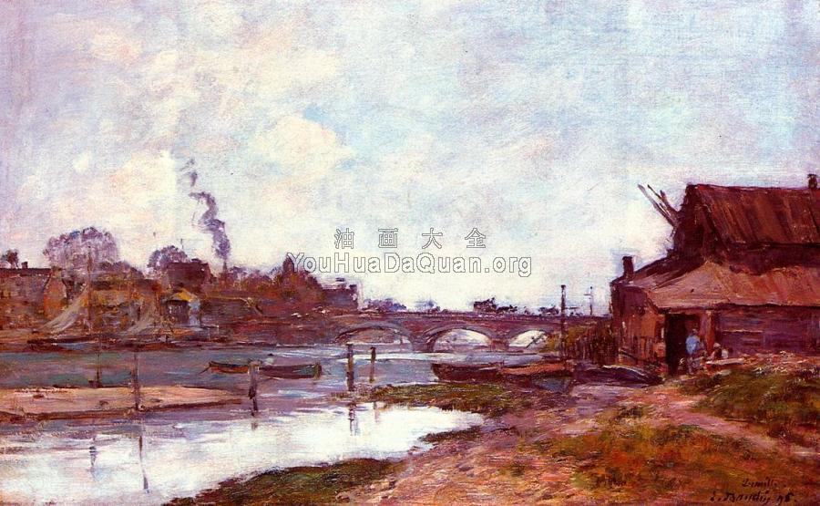 Bridge on the River Touques at Deauville - 尤金·布丹